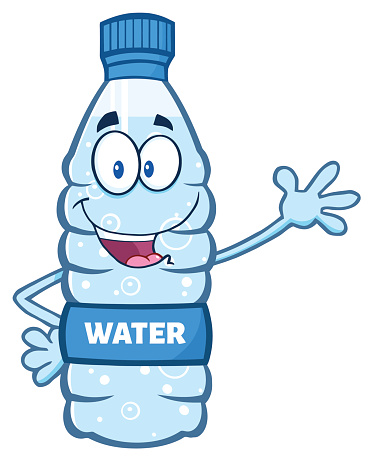 Water Bottle Waving A Greeting Stock Illustration - Download Image Now ...