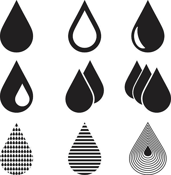 ilustraciones, imágenes clip art, dibujos animados e iconos de stock de iconos de agua gota - teardrop