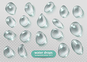 Realistic transparent Water drops. Vector eps10