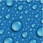 Close up water drops on blue background.EPS 10. Contains blending and transparent objects