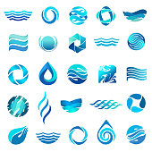 Water icon set. Vector icon design