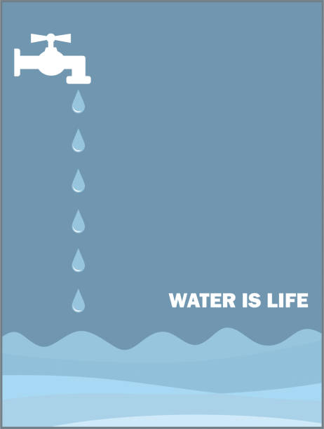 illustrazioni stock, clip art, cartoni animati e icone di tendenza di l'acqua è vita - siccità