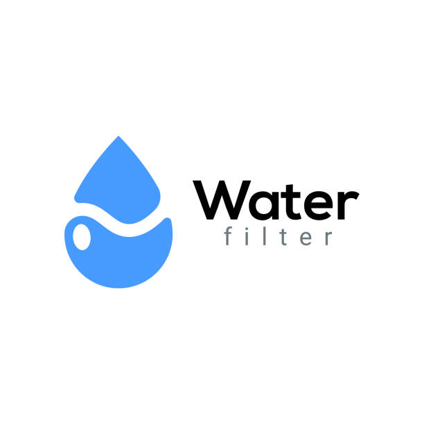 bildbanksillustrationer, clip art samt tecknat material och ikoner med water purification logo drip droplet filter icon. plumbing pure water logo design - ice bath ocean