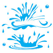 istock Water. Splash and spray. Set. Vector image. 1331285147