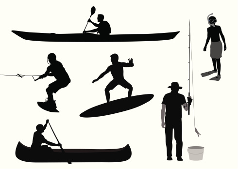 Water Sports Vector Silhouette