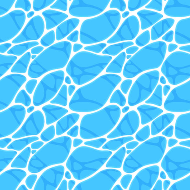 물 표면 원활한 패턴 배경 - 반사 광학 작용 일러스트 stock illustrations