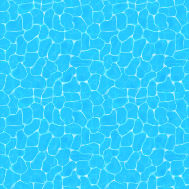 stockillustraties, clipart, cartoons en iconen met water oppervlak naadloos patroon - zwembad