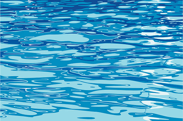 Water surface vector painting background Water in the pool with blots and light spots. AI, EPS, PDF, SVG files included. river backgrounds stock illustrations