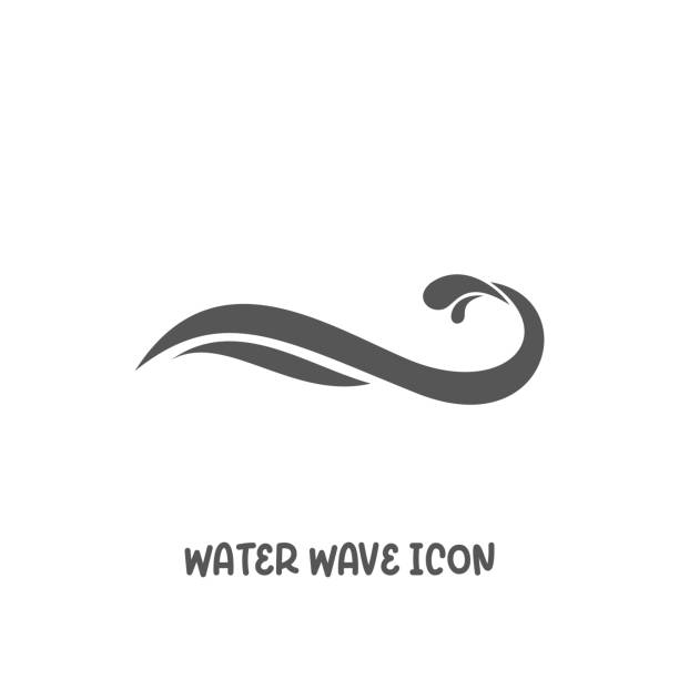 Water wave icon simple flat style vector illustration. Water wave icon simple silhouette flat style vector illustration on white background. river clipart stock illustrations