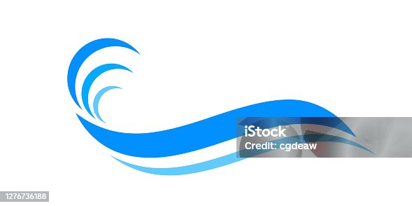 istock water waves blue symbol, water ripples light blue, ocean sea surface symbol, aqua flowing graphic 1276736188