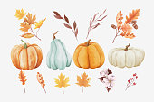 istock Watercolor Autumn Elements 1332494647