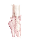 istock Watercolor ballet illustration. Hand drawn vector art. Fashion print 1061765926