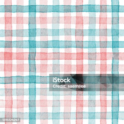 istock Watercolor Blue And Pink Color Check Pattern 1315124247