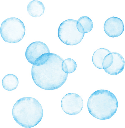 Watercolor Blue Bubbles