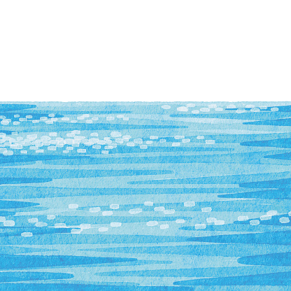 Watercolor Blue Water Surface Background