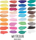 A vector illustration collection of watercolor brushstrokes. Great for adding texture to any design.
