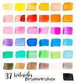A vector illustration collection of watercolor brushstrokes. Great for adding texture to any design.