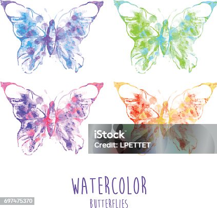 istock Watercolor Butterflies 697475370