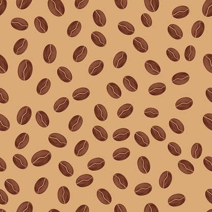 Watercolor coffee beans pattern vektor