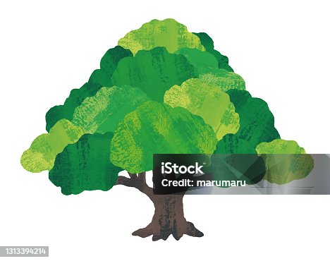 istock Watercolor collage big tree 1313394214