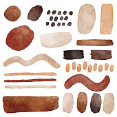 Vector illustration of earthy colored design elements.