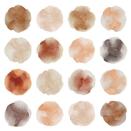 Watercolor Earthy Color Abstract Circles