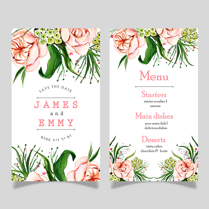 Aquarell Blumen Hochzeit Rahmen Stock Vektor Art Und Mehr Bilder