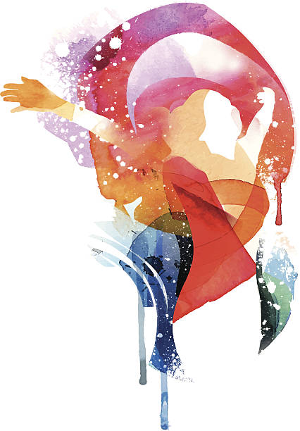 Image shows a woman in watercolor, without opening shapes and gradients; big jpeg (350DPI); digital drawing with free wild style; fantasy painting;for white backgrounds