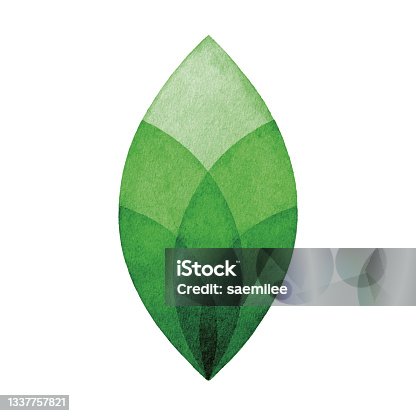 istock Watercolor Green Leaf Logo 1337757821