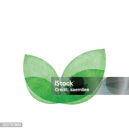 istock Watercolor Green Sprout Logo 1337757805