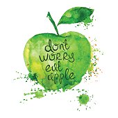 istock Watercolor illustration of isolated apple. 483796416