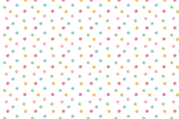Watercolor. Polka dots, circle. Background material with swatch data. Watercolor. Polka dots, circle. Background material with swatch data. abundance stock illustrations