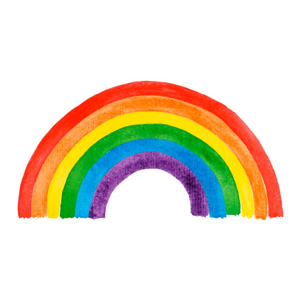 illustrazioni stock, clip art, cartoni animati e icone di tendenza di arcobaleno acquerello di colori bandiera lgbt. - rainbow