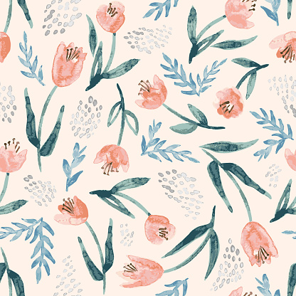 Watercolor Style Floral Vector Background