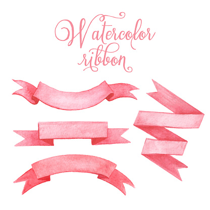Watercolor tape. Set of vector banners