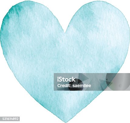 istock Watercolor Turquoise Heart 531614892