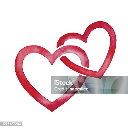 istock Watercolor Two Heart Shape Frames 1276427203