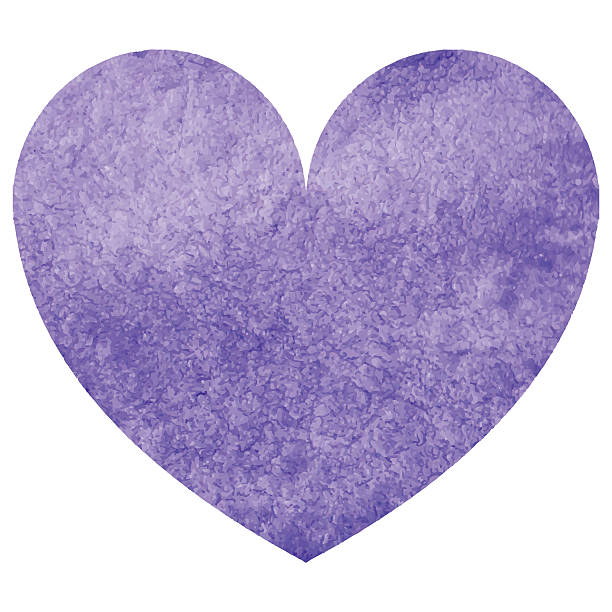 акварель фиолетовый символ любви сердца изолированный вектор - violet heart stock illustr...