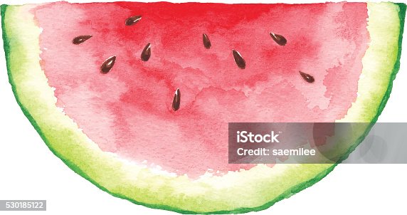 istock Watercolor Watermelon Slice 530185122