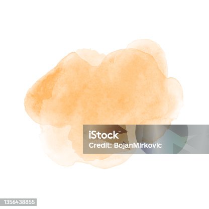 istock Watercolor yellow stain texture. Can be used as brush. Vector 1356438855