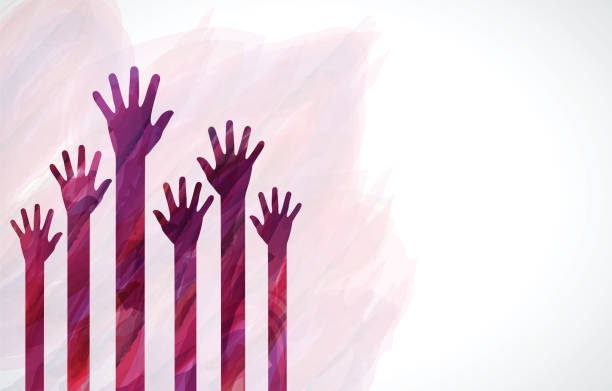 Watercolorl Human Hands Watercolorl Human Hands voting backgrounds stock illustrations