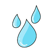 Waterdrop Line Icon, Outline Doodle Vector Symbol Illustration