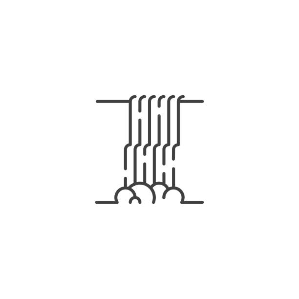 wasserfall-linie symbol vektor - wasserfall stock-grafiken, -clipart, -cartoons und -symbole