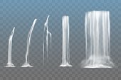 Waterfall elements set in vector