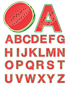 Vector Watermelon Alphabet