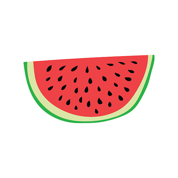 Watermelon slice. Cartoon style vector illustration Colorful, ripe and juicy watermelon slice. Cartoon style vector illustration watermelon stock illustrations