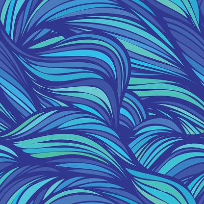 Wave doodling seamless pattern