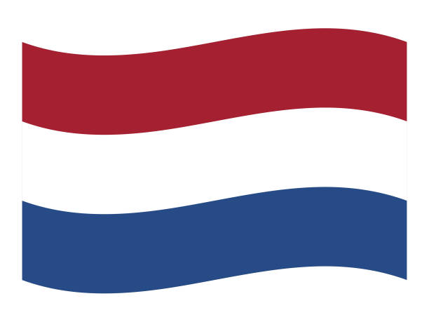 wellenflagge der niederlande - holländische flagge stock-grafiken, -clipart, -cartoons und -symbole