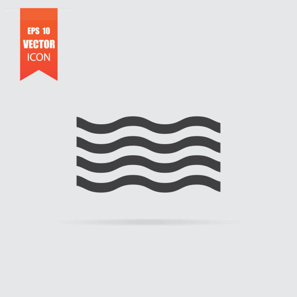 Wave icon in flat style isolated on grey background. Wave icon in flat style isolated on grey background. For your design, logo. Vector illustration. river clipart stock illustrations