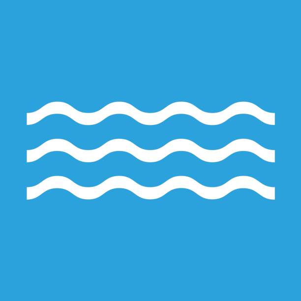 illustrazioni stock, clip art, cartoni animati e icone di tendenza di icona onda isolata su sfondo blu. illustrazione vettoriale. - finlandia laghi